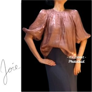 Joie Rose Gold blouse, liquid metallic